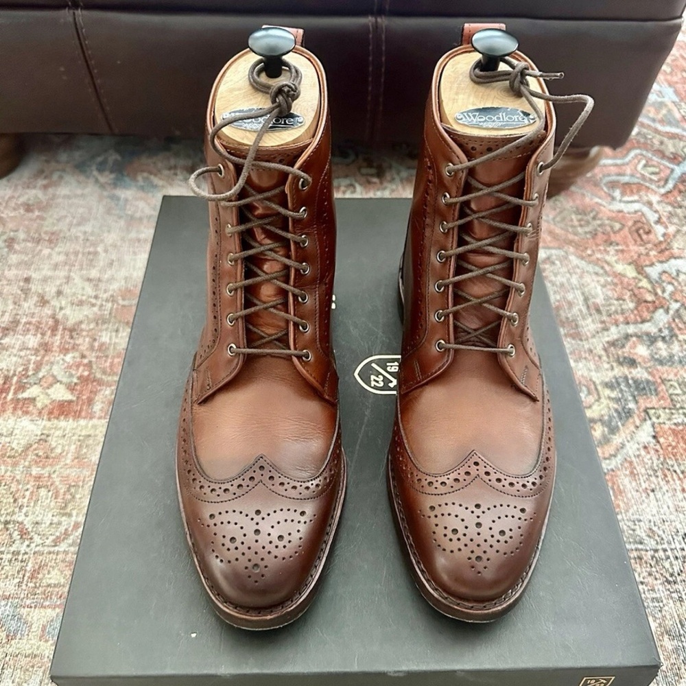 Allen Edmonds "Dalton" Leather Wingtip Dress Boots 8.5D Dark Chili
